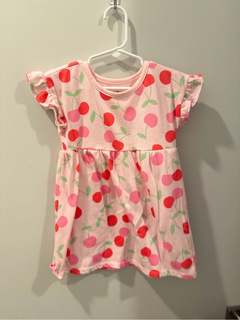 NWOT 2T Girls Garanimals Pink Dress with Red & Light Pink Cherry Print